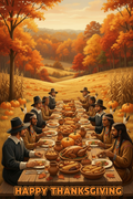 First Thanksgiving with Happy Thanksgiving text