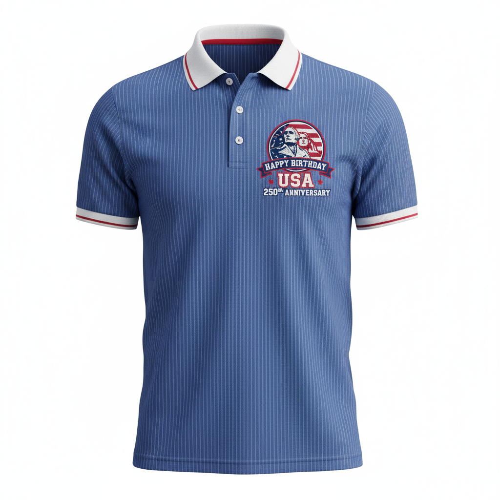 USA 250th Anniversary Polo Shirt - Mount Rushmore design