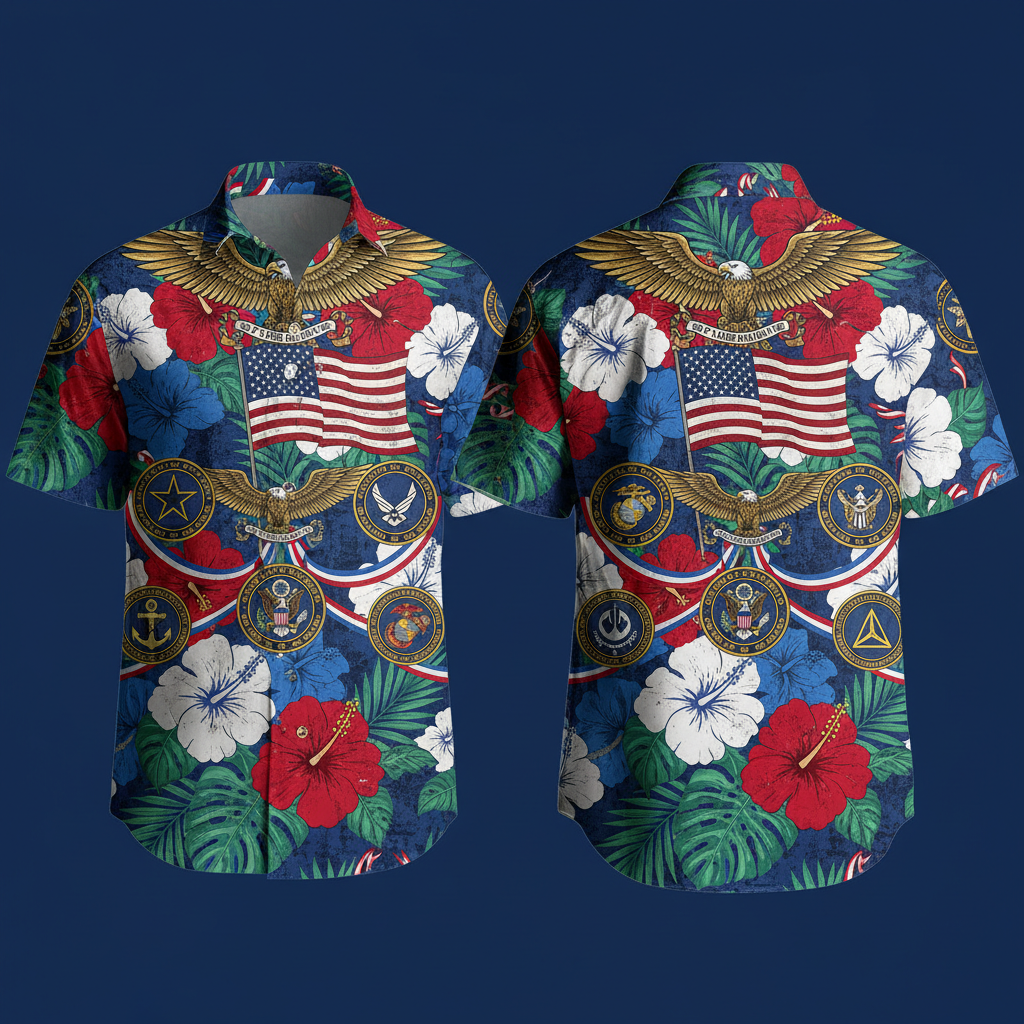 Modern Military Flag Hawaiian Shirt