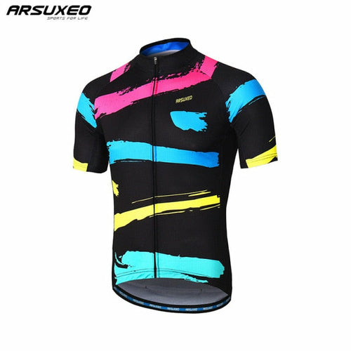 Men Short Sleeves Cycling Jersey Quick Dry MTB Jersey Mountain Bicycle