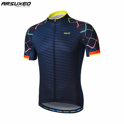 Men Short Sleeves Cycling Jersey Quick Dry MTB Jersey Mountain Bicycle