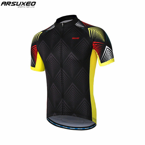 Men Short Sleeves Cycling Jersey Quick Dry MTB Jersey Mountain Bicycle