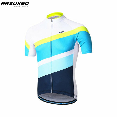 Men Short Sleeves Cycling Jersey Quick Dry MTB Jersey Mountain Bicycle