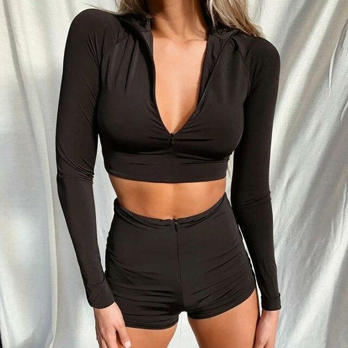 ZipFlex Seamless Black Women's Yoga Set