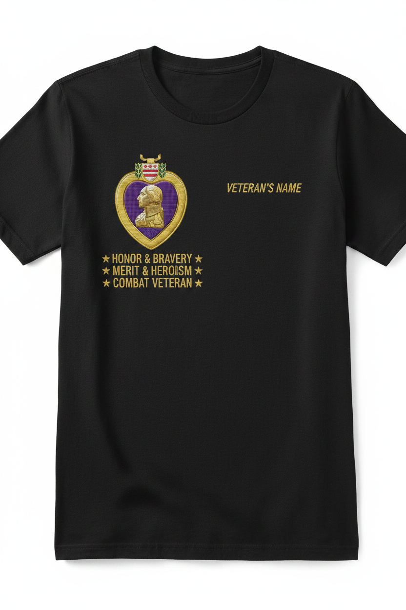 Purple Heart Honor & Bravery T-Shirt Front