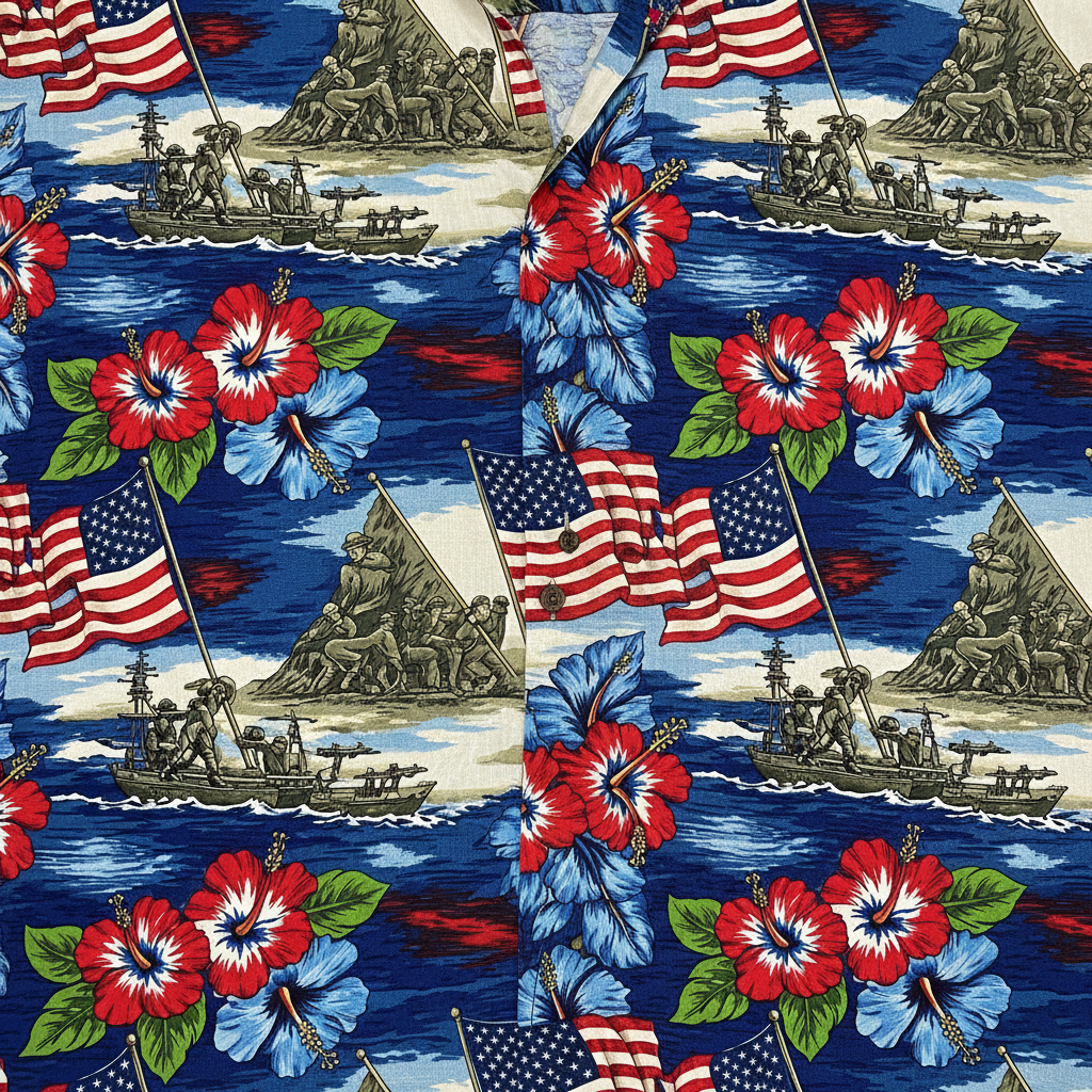 WWII Flag Hawaiian Shirt